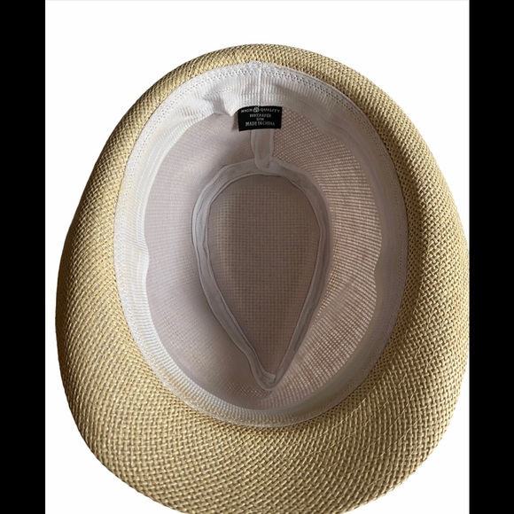 Fadora Hat cream and black fabric brim, Size s/m - Picture 6 of 7